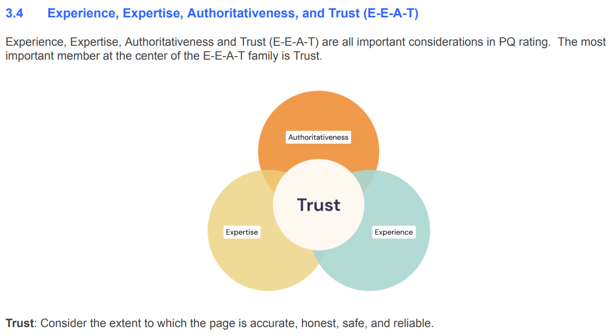  Search Rater Guidelines – parametr EEAT (zrzut ekranu)